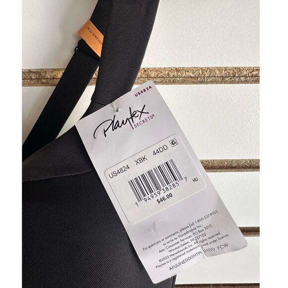 Playtex Secrets Balconette Full-Figure Wireless Bra 44DD Black - Picture 4 of 6